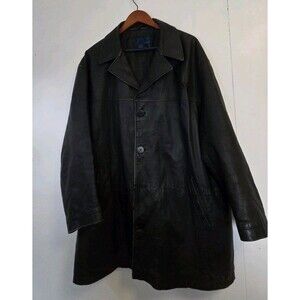 Towncraft Leather Jacket Mens XL Black Nappa Moto Grunge Biker Rugged Fall